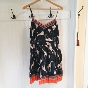 Giraffe Printed Crown & Ivy Cutout Bow Dress